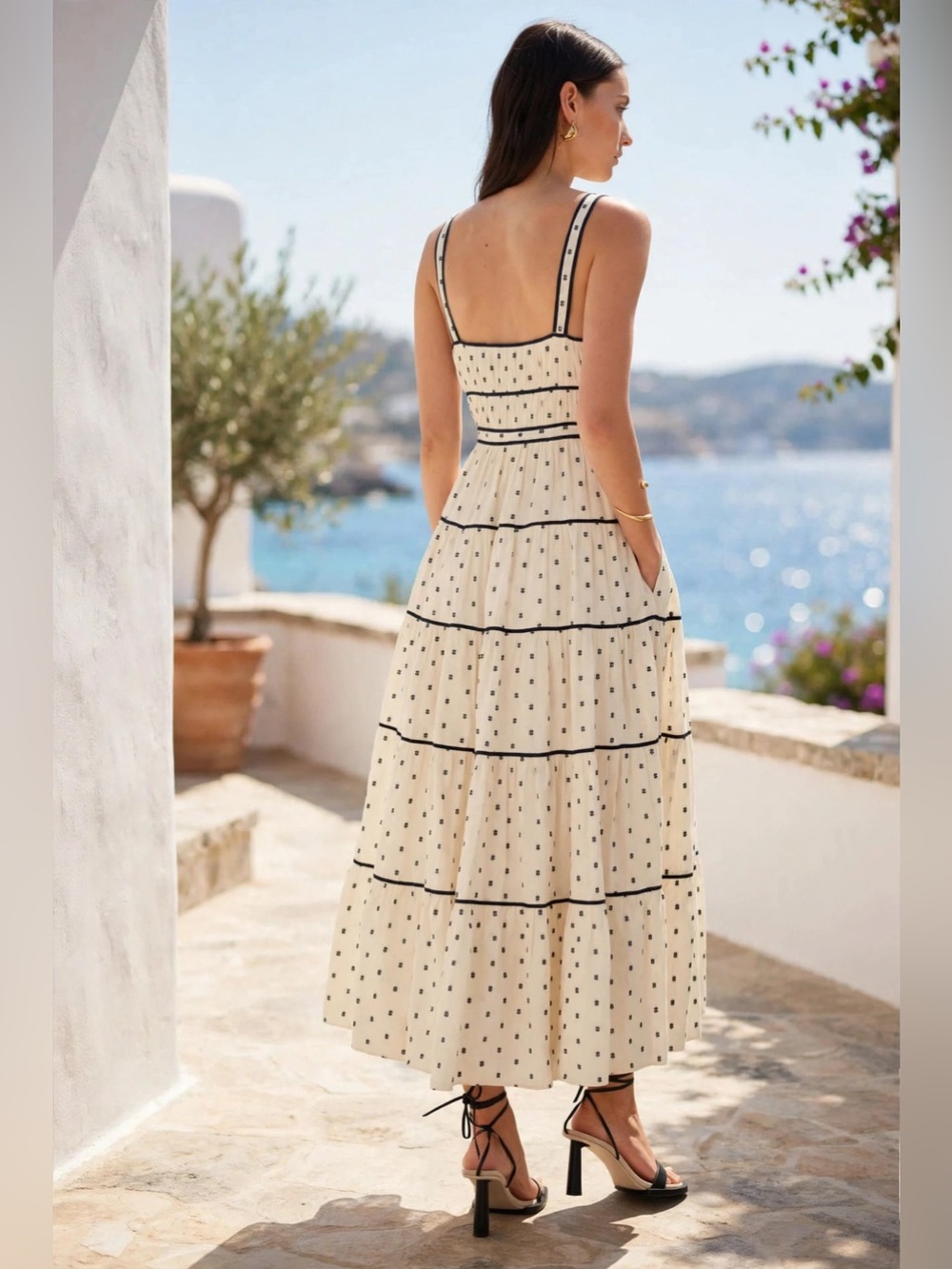 Ulla Johnson Clemente Dress
Elegant Cream Maxi Sundress with Black Sz 4 - Picture 4 of 15
